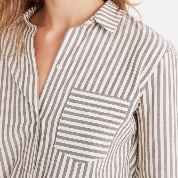 Madewell Tie-Front Shirt in Maitland Stripe Size S - Picture 4 of 8